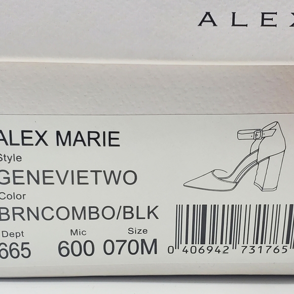 Alex Marie Leopard Ankle Strap Block Heels Leopard Print☆Real Fur - Picture 10 of 12